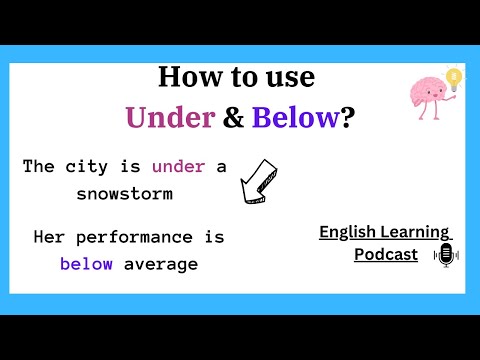 How To Use (Under & Below) in Sentences?| English Prepositions| #preposition #podcast #grammar