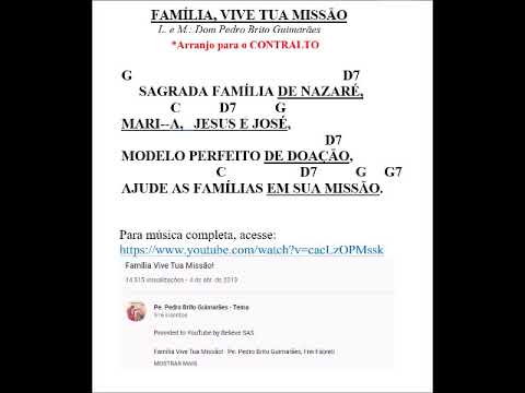 Família, vive tua Missão Sagrada - MÚSICA PARA MISSA