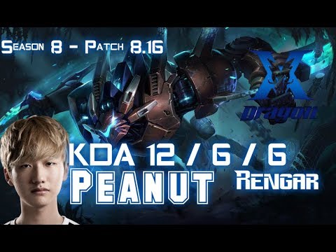 KZ Peanut RENGAR vs GRAVES Jungle - Patch 8.16 KR Ranked