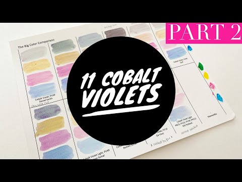 Colossal Color Showdown S2 Ep.8 - Cobalt Violets Part 2 | Comparing 11 Watercolor Brands