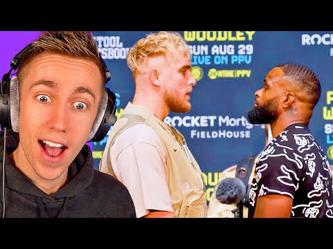 LIVE REACTION TO JAKE PAUL vs TYRON WOODLEY PRESS CONFERENCE & FACE-OFF