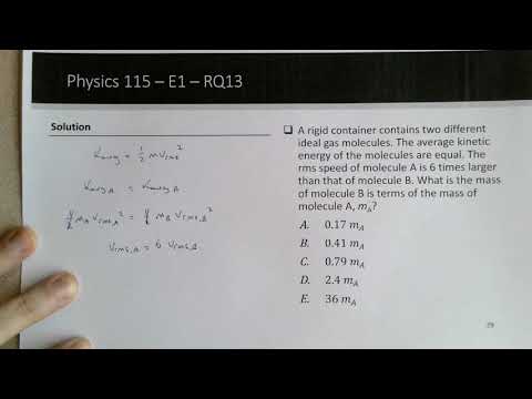 Kinetic energy and RMS speeds