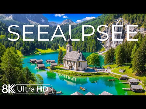 Seealpsee 8K – Golden Sunlight, Snowy Peaks & Reflections of the Swiss Alpine Dream