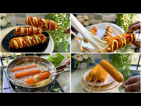 😋 কর্ণ ডগ ॥ FAMOUS KOREAN CHEESE CORN DOG REcipE | korean corn dog, the popular Korean street food