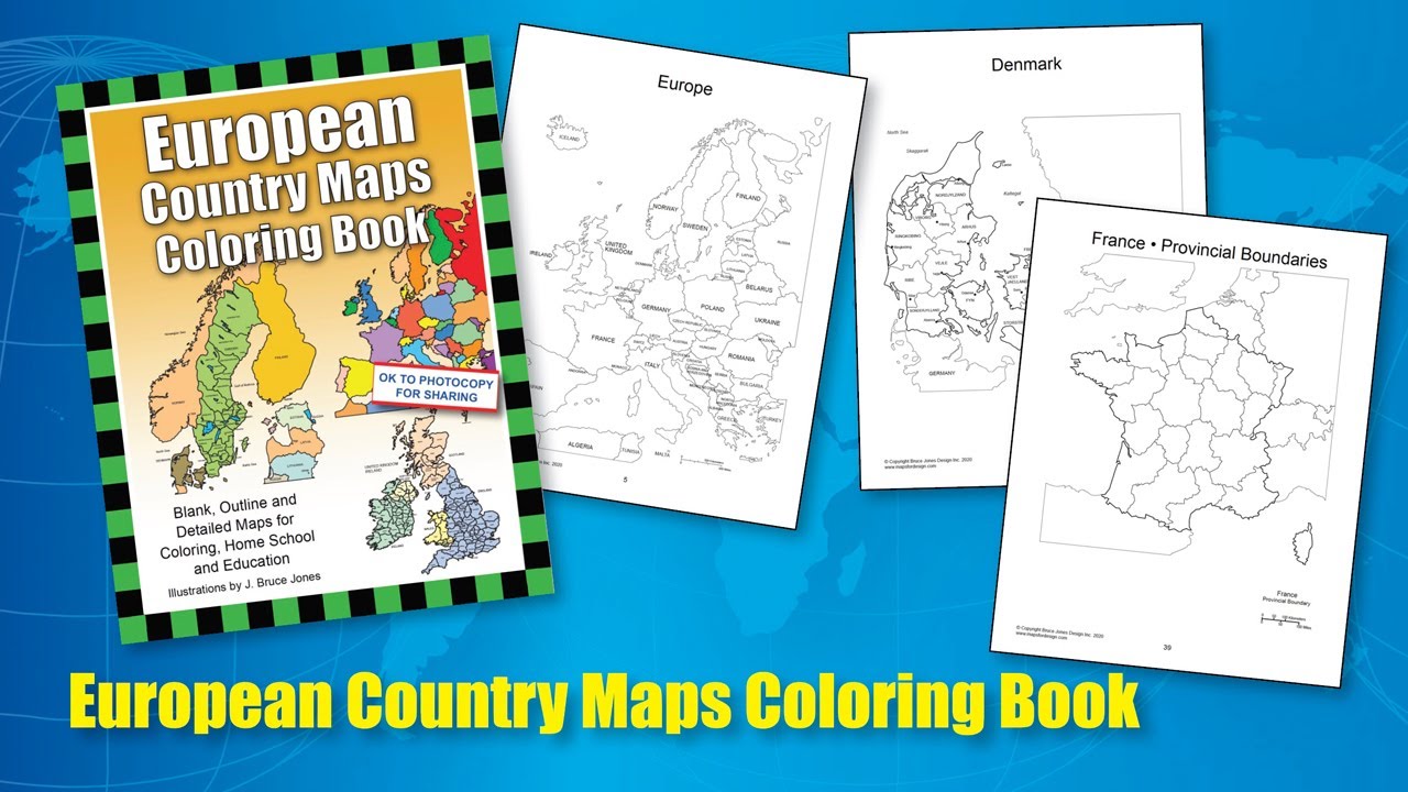 European Country Maps Coloring Book for Home, School and Teaching