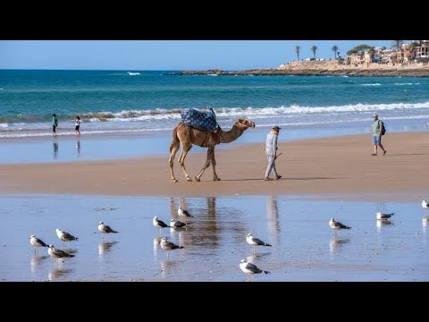 جمالية غروب الشمس بشاطئ اكادير