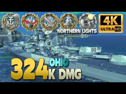 Battleship Ohio: Hero on the east flank, 324k damage - World of Warships