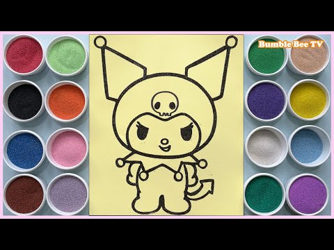 HOW TO COLORING KUROMI SAND PAINTING SO BEAUTIFUL/TÔ TRANH CÁT KUROMI ĐẸP/LEARN COLORS/BUMBLE BEE TV
