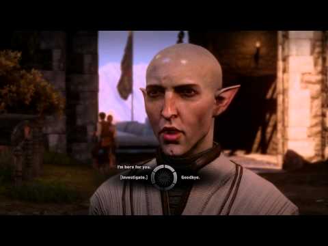 Lariah comforting Solas after his loss.