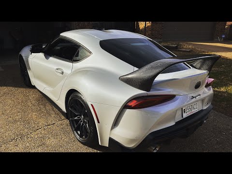 2023 GR Supra Gets Seibon CF Wing Install