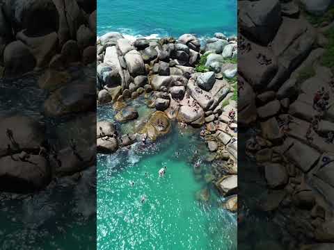Piscinas naturais da Barra da Lagoa em Florianópolis SC #praia #santacatarina #drone #djibrasil #mar
