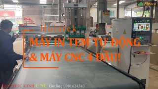 Combo máy in tem tự động và cnc 4 đầu của thương hiệu Holztek hoạt động như thế nào? Pro-LB1325.