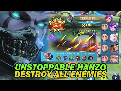 UNSTOPPABLE HANZO DESTROY ALL ENEMIES UNTIL GOT BRONZE - HANZO BUILD TOP GLOBAL - MLBB
