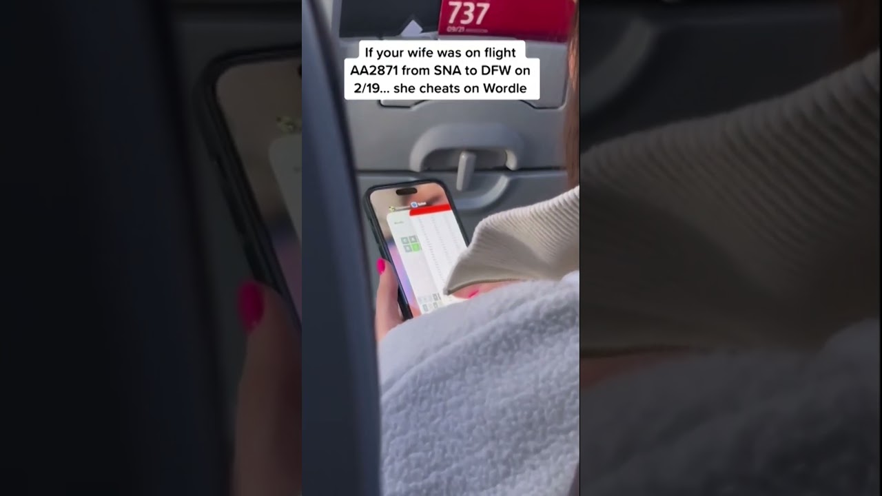 Wordle Cheating Controversy | Passenger on American Airlines flight appears to cheat playing Wordle