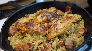 One Skillet Meals: Cajun Chicken and Dirty Rice | Light ASMR