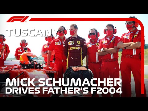 Mick Schumacher Drives The Ferrari F2004 Around Mugello