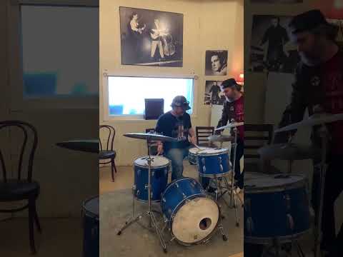 U2’s Drum Kit at Sun Studio in Memphis - Beat from “When Love Comes to Town”.  #u2 #bbking #drums