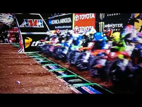 slow mo clip of an mx gate start