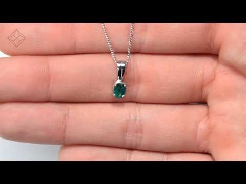 FER23 GY - 5 x 4mm Emerald Set In 18K White Gold
