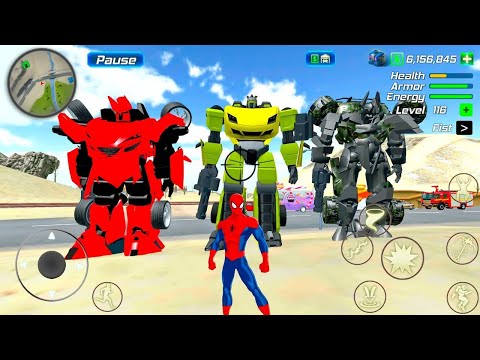 Mech Robot Transformers Spider Rope Frog Ninja Police Cars and Helicopter Game - Android Gameplay