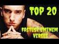 Top 20 Fastest Eminem Verses 2023