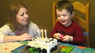 Michael&#39;s 3rd Birthday - Blowing out the candles