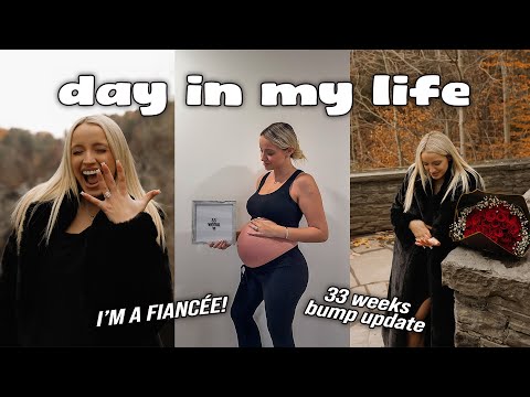 day in my life as a pregnant mom with a toddler | WE'RE ENGAGED!!, 33 week bump update, & more!