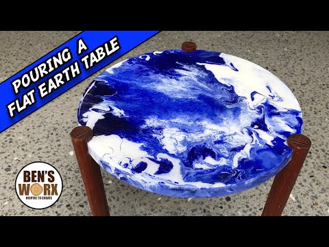Easy acrylic paint pouring - How to make a flat earth table