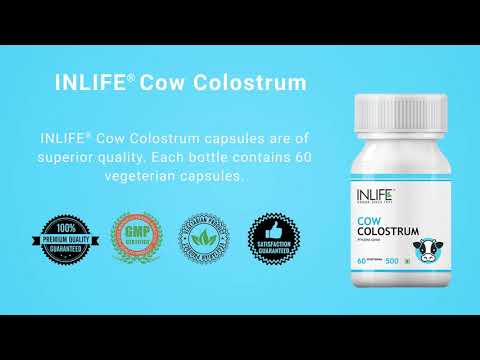 Inlife cow colostrum supplement, 500mg - 60 vegetarian capsu...