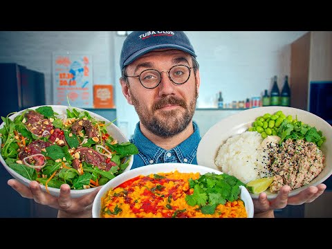 3 Fresh and Delicious End-of-Summer Recipes: Thai Beef Tataki Salad, Tuna Rice Bowl, Red Lentil Dal