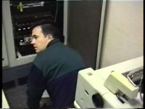 Re-booting the Main Frame Computer. Bld 313 South (1996).