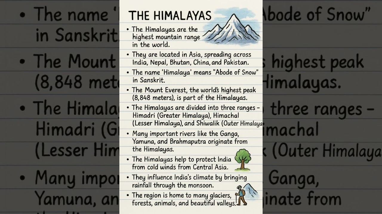 points about himayalas, essay about himayalas, himayalas /#himalayas #trending