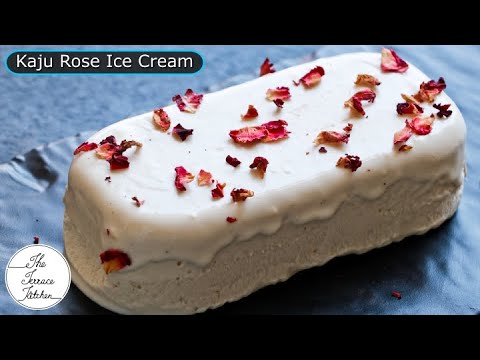 Kaju Rose Ice Cream Recipe | No Cream, No Egg Cashew Ice Cream Recipe ~ The Terrace Kitchen