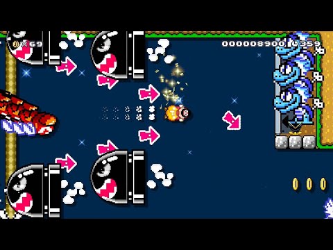 Super Mario Maker 2 - ハナちゃんから逃げろ4 Runaway from Wiggler by あっきくん - No Commentary