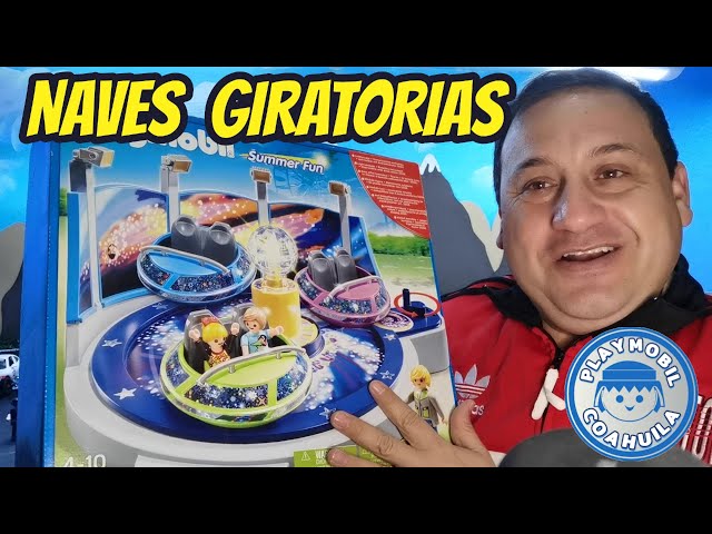 Vídeo relacionado con PLAYMOBIL Parque de Atracciones - Atracción de Naves giratorias con Luces, playset (5554)
