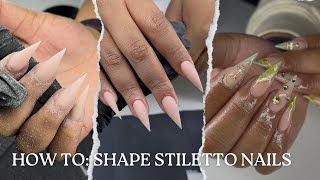 How to Shape Perfect Stiletto Nails | Nail Tech Tips & Tricks!