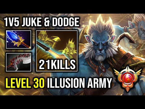 LEVEL 30 Phantom Lancer Spammer 1v5 Juke & Dodge Created Unlimited Illusion Army Dota 2