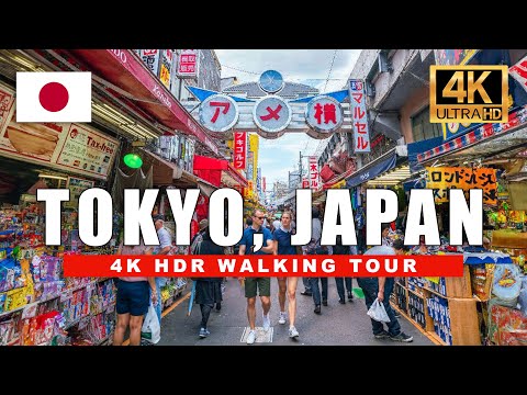 🇯🇵 Tokyo Japan 4K Walking Tour - Ameyoko Markets & Ueno Shopping Street  | 4K HDR 60fps