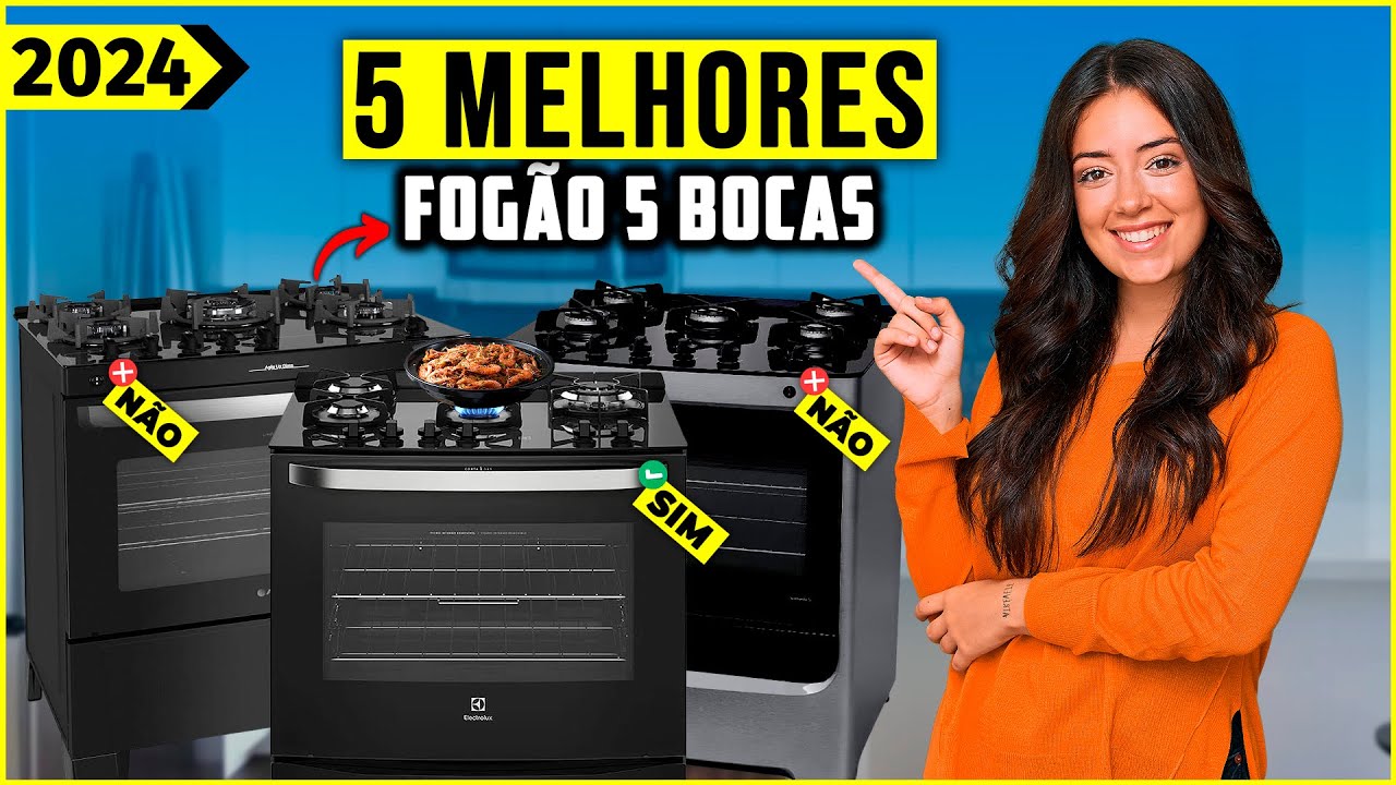 OS 5 MELHORES FOGÃO 5 BOCAS DE 2024! Tem fogão 5 bocas inox e Outros
