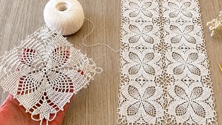 ⭐️Unique Design Crochet Motif⭐️New Square Pattern Step-by-Step Instructions