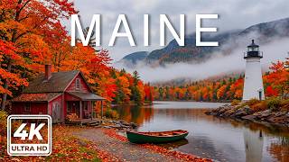 Maine Autumn 4K 🍁 Stunning Fall Foliage, Scenic Mountains & Peaceful Countryside | 4K UHD