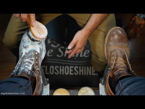 RESTORING YOUR BOOTS For RELAXATION! | Angelo Shoe Shine ASMR