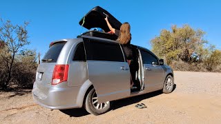 Solo Van Life at Camp - Peaceful Hike, Camping Tips & a Wild Visitor | Living in a Minivan Camper