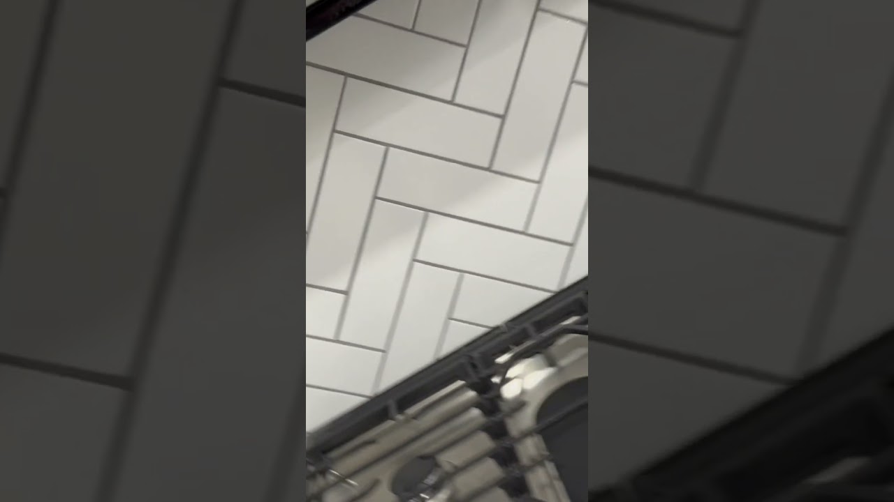 Herringbone tile backsplash!!