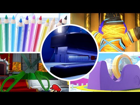 Paper Mario The Origami King - All Office Supply Bosses