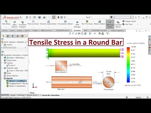Solidworks simulation | Tensile stress in a round bar