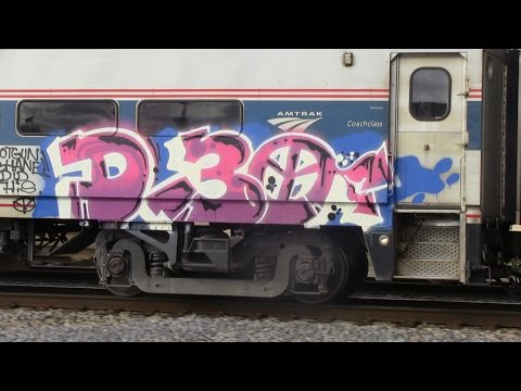 Graffiti On One Of Amtrak Cars