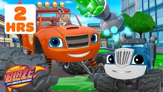 Download lagu 2 HOURS of Crusher CHEATING in Races Against Blaze! 🤖 w/ AJ | Blaze and the Monster Machines mp3