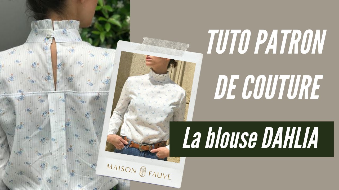 Patron couture blouse Dahlia / PDF (A4, A3, A0, US Letter) - Cadres, Calques par Taille, Vidéoprojection