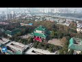 Amazing aerial view of Wuhan University in Hubei, China